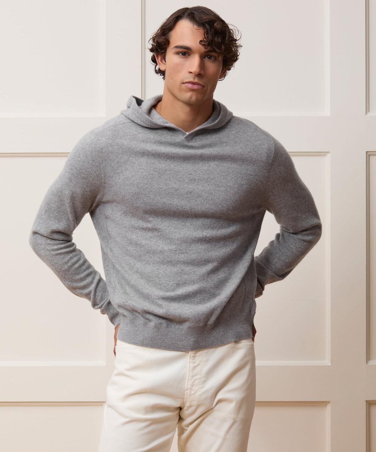 Todd Snyder Men's Cashmere Hoodie Midweight Classic Fit Grey