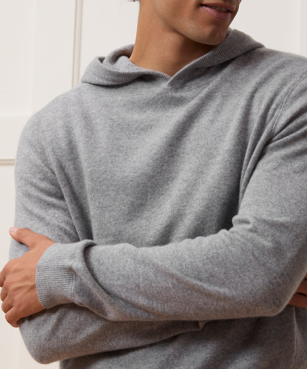 Todd Snyder Men's Cashmere Hoodie Midweight Classic Fit Grey